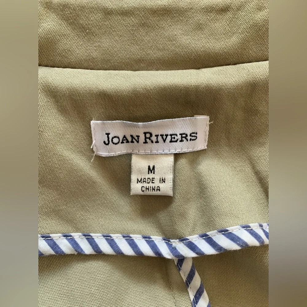 Joan Rivers (QVC) Double Breasted Short Trench Coat ~ Khaki Cotton ~ Size M - Picture 11 of 16